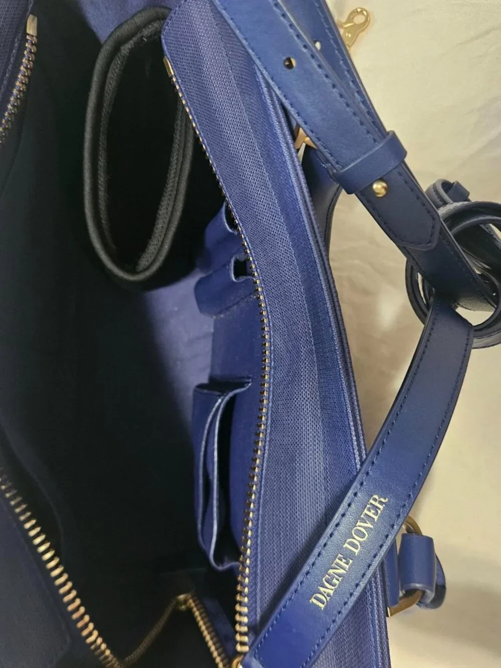 Dagne Dover Blue Structured Satchel / Work Bag
